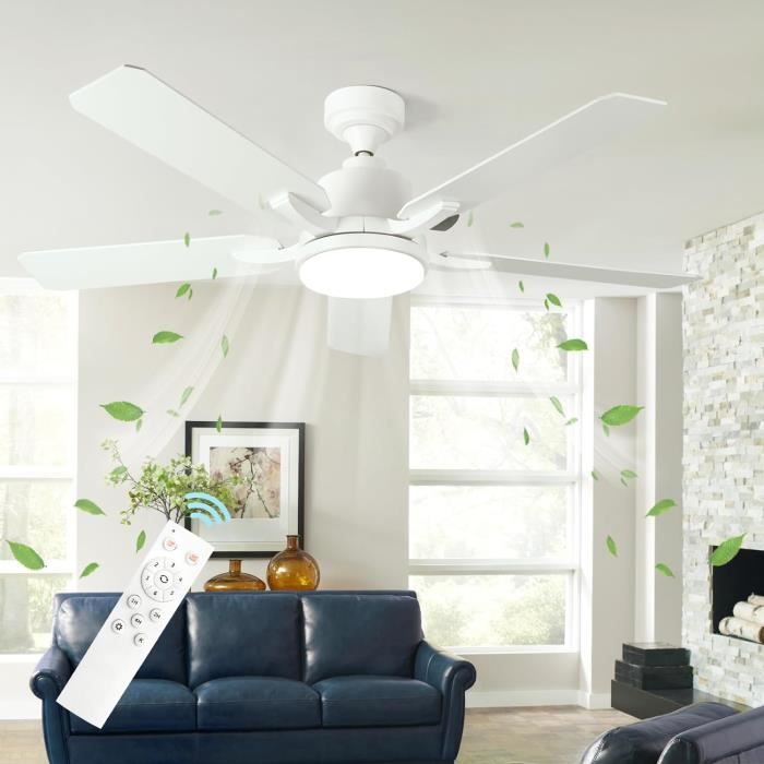 Ventilateur De Plafond 132 Cm Avec Lumire LED 22W Et Tlcommande 3 Pales
