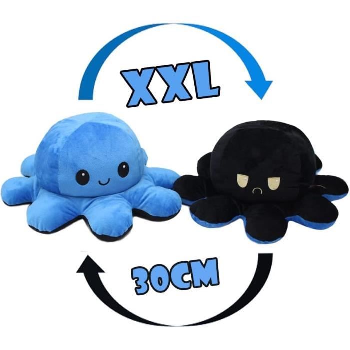 KUNSTIFY - Peluche XXL Pieuvre r?�versible 30 cm, e et Noire37 - Cdiscount Jeux - Jouets