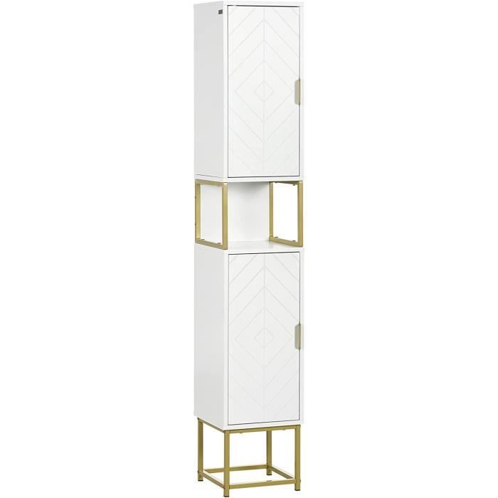 Kleankin Meuble Colonne De Salle De Bain Colonne De Rangement Salle De Bain Toilette Haute 2