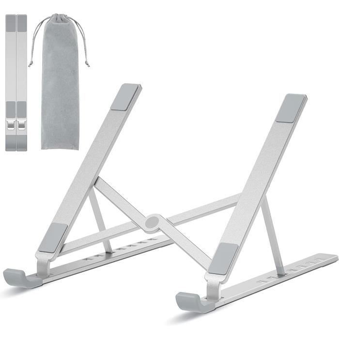 Support Ordinateur Portable Réglable - Support Laptop Aluminium Ventilé Pour MacBook, PC Jusqu'à 17.3"