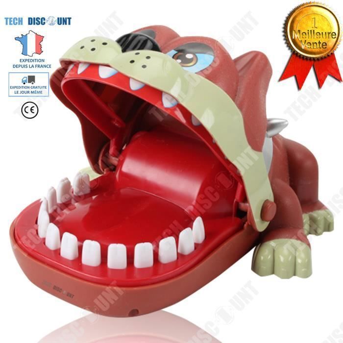 Comparer les prix de TD® Jouet créatif chien animal jouer interactif dent amusement pour les enfants ludique apprentissage appuyer os féroce marron
