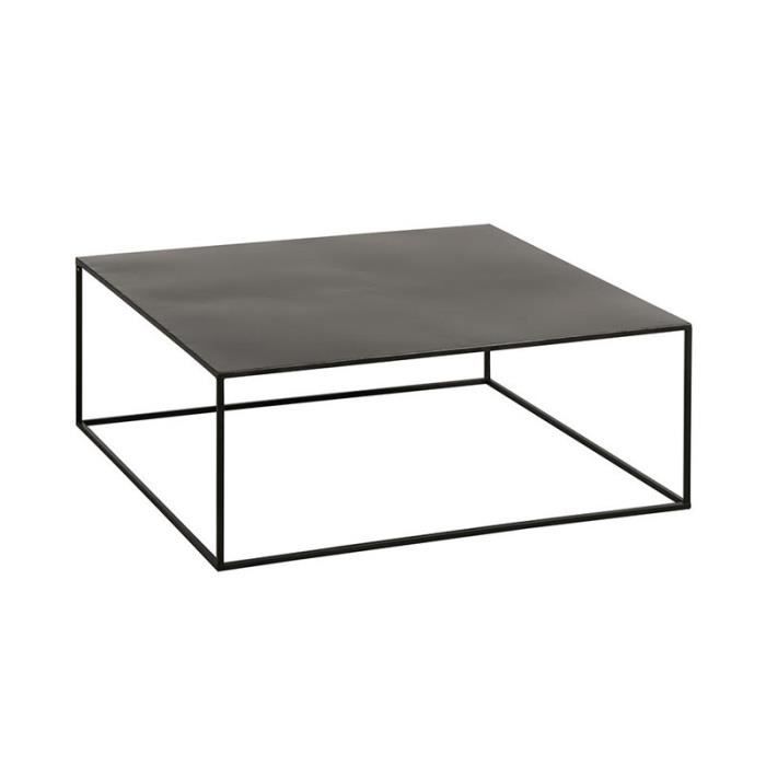 Table Basse Carree Metal Noir Brookland L 80 X L 80 X H 31