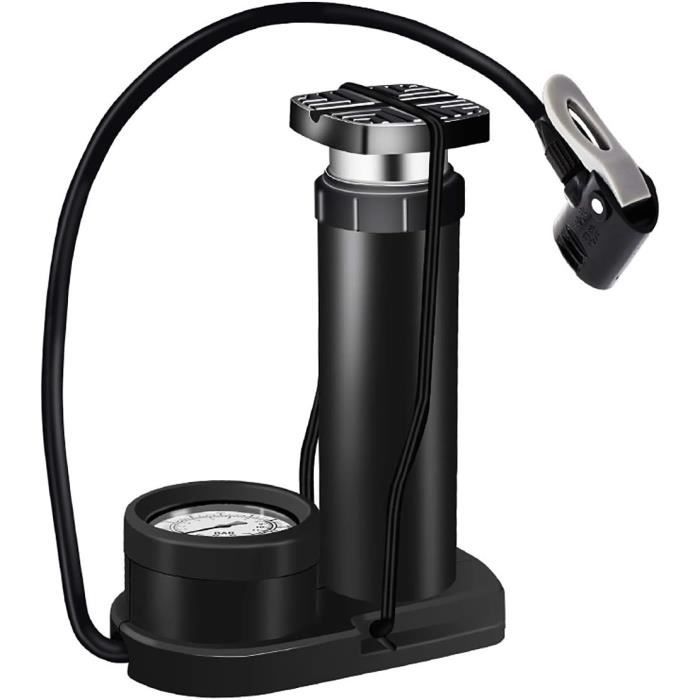 Pompe à pied pour vélo, gonfleur de pied de voiture légère avec manomètre – Compresseur de pneu portable pour berline, moto, pickup, jouets gonflables électriques automobiles