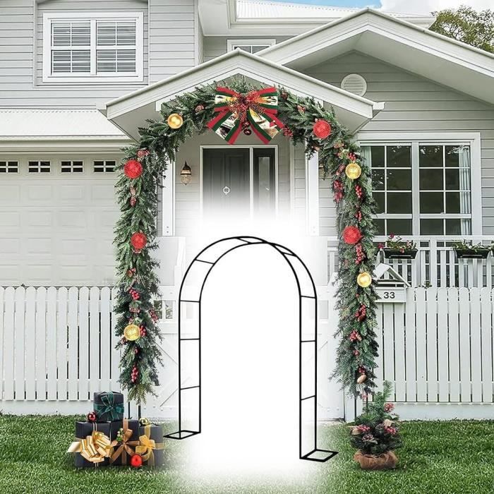 Arche de jardin arche à rosiers style fer forgé pour plantes grimpantes - acier - 125x37x230cm - noir - Outsunny - Gamm vert