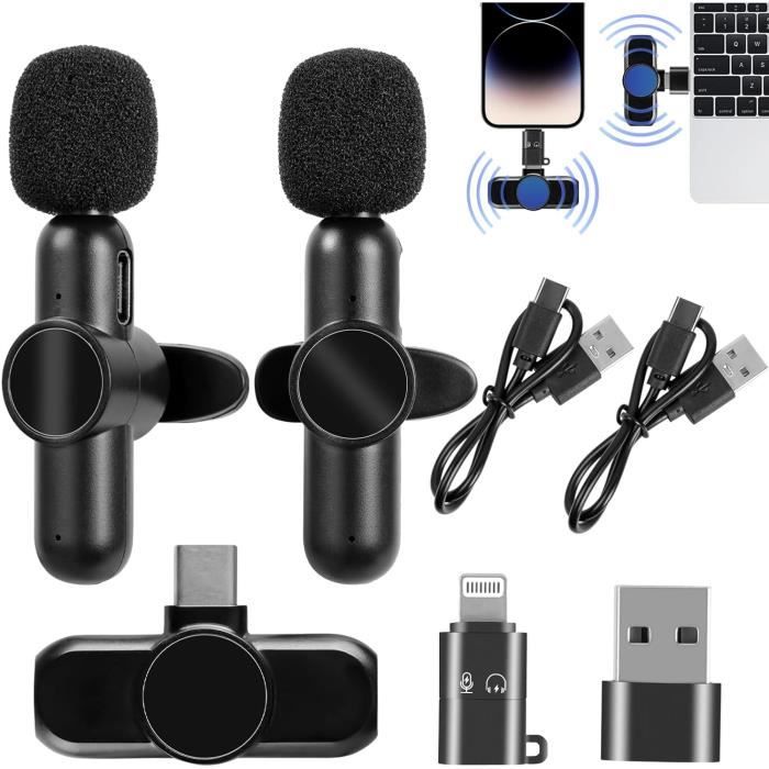 Micro Cravate Sans Fil HIPHOP PANDA Pour IOS - Mini Micro Plug & Play Réduction Bruit