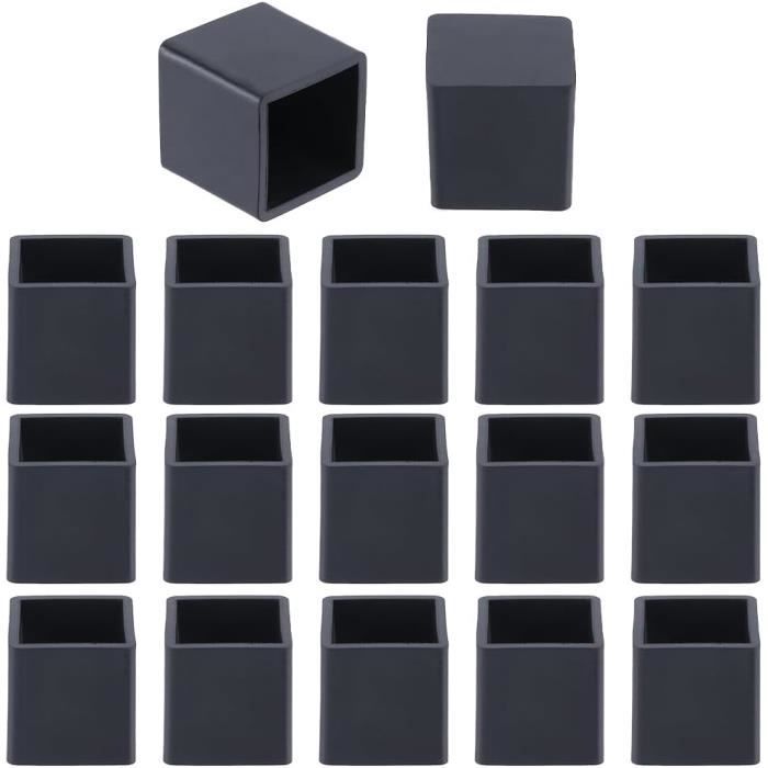 Lot De 20 Bouchons Carrés De 40 X 40 Mm, Embouts De Tube Carres Embouts De Pieds En Plastique Pour Pieds De Table De Chaise Et De Meuble Noir 90240690