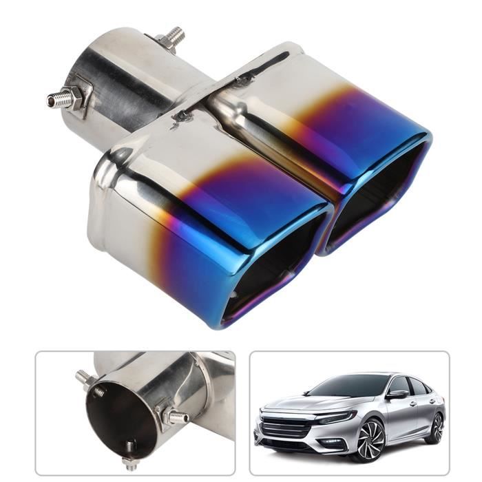 Accessoire échappement Chromé Double Embout échappement Acier Inoxydable 55mm - Universel Pour Voitures, Motos - Design Chromé, Fixation Par Pinces Embout Chromé Silencieux