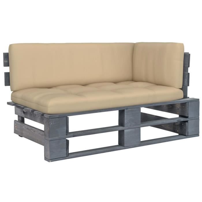 vidaXL Canapé d'angle palette jardin - vue 2