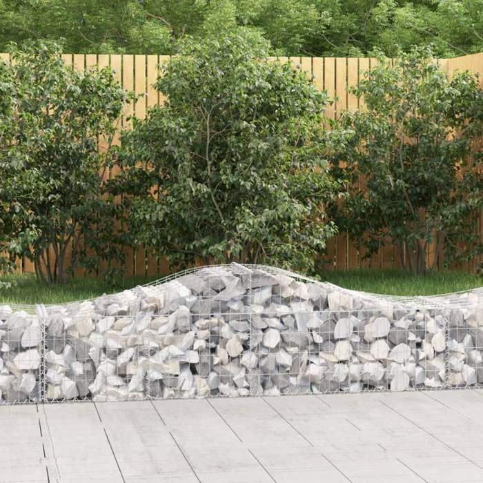 vidaXL Panier de Gabions Arqué Cage à Gabion Mur de Gabion Panier à Pierre Gabion pour Pierre Jardin Patio Extérieur 153392