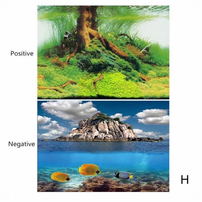 Comparer les prix de Décoration d'aquarium - Autocollant 3D de fond d'aquarium - Paysage océanique - Double face - 30x40cm