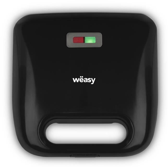 WEASY JOY600 - Appareil à croque-monsieur 4 en 1 - 4 plaques interchangeables - 750W - Témoin lumieux - Revêtement anti-adhésif