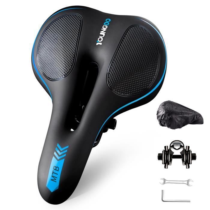 YOUNGDO Selle Vélo VTT Confortable, Coussin de Vélo Imperméable, Siège de Vélo pour Bicyclette VTT Vélo de Montagne Pliant Noir