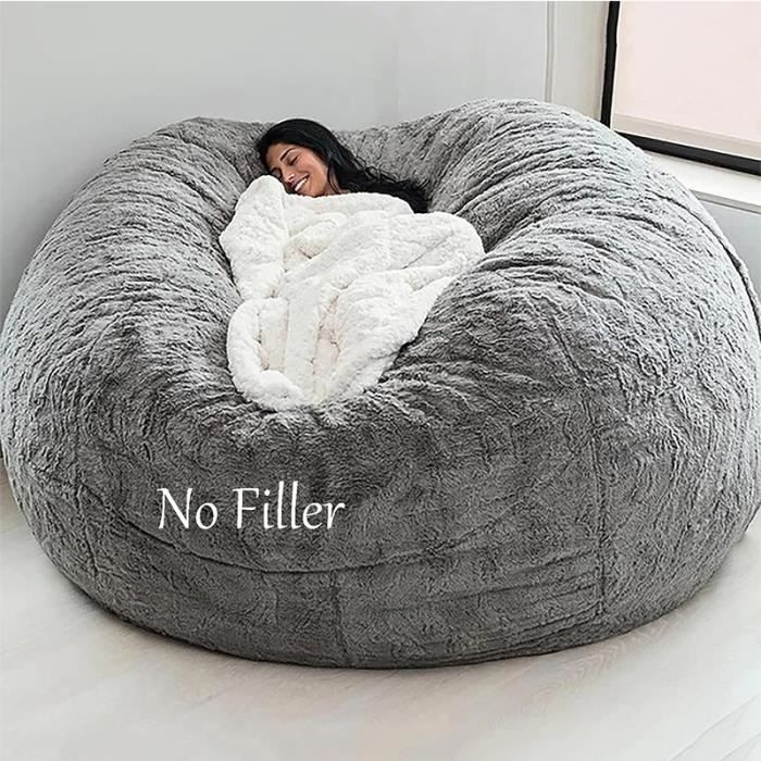 Pouf Xxl YHNMK Housse Pouf Rond Extensible Sac Haricot Paresseux(Non Remplissage) Geant Housse De Pouf Fourrure XXL Exterieur [67] - Maison Gros Pouf