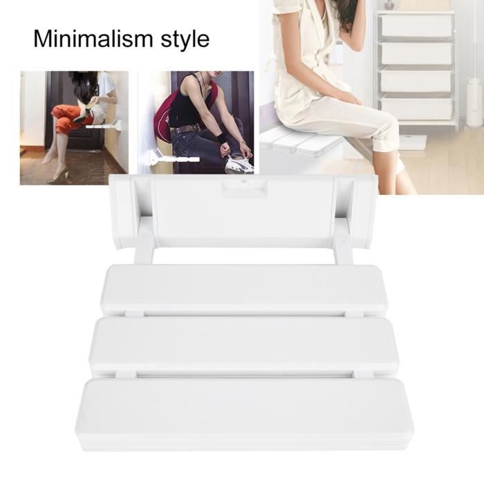 Chaise Pliante Murale Bambou - Tabouret Chaussures Pliant Économique Pour Salle De Bain, Balcon Et Entrée