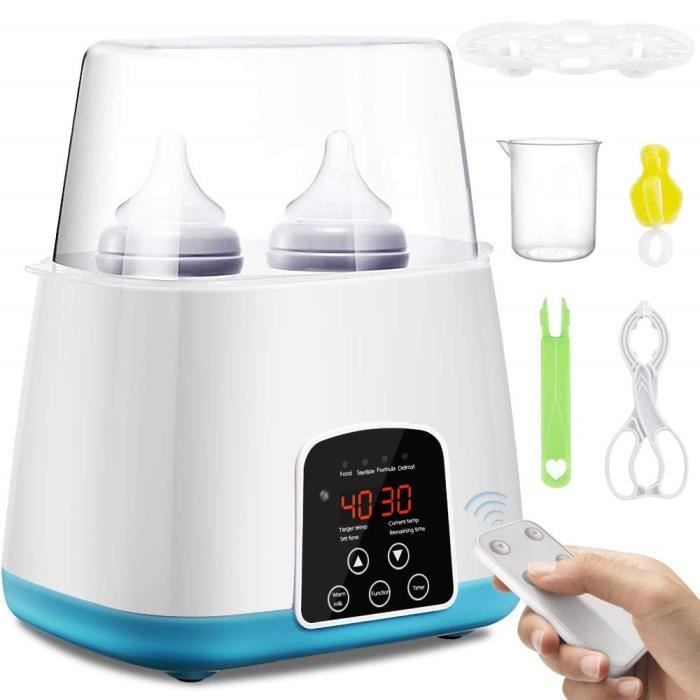 Chauffe-biberon 8 En 1 Avec Stérilisateur - Réchauffe Lait En 2-5 Min, Stérilisation Vapeur 3-7 Min, Décongélation, Sans BPA