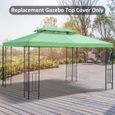 Outsunny Toile de rechange pour pavillon tonnelle tente 3 x 4 m polyester haute densité 180 g/m² vert-1