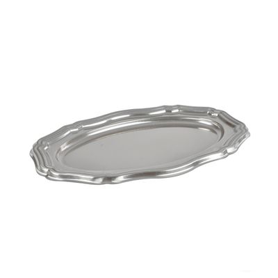 Plateau à Servir Ovale En Acier Inoxydable Weis - 20 X 15 X 2 Cm (argent)