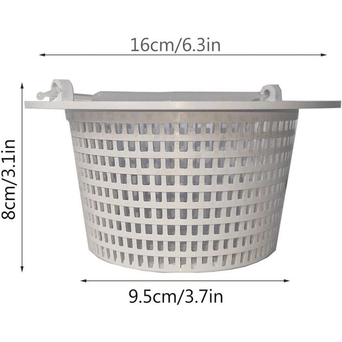 Panier Skimmer Piscine 18 Cm - Préfiltre Tamis Remplacement Robuste Et Résistant Au Chlore