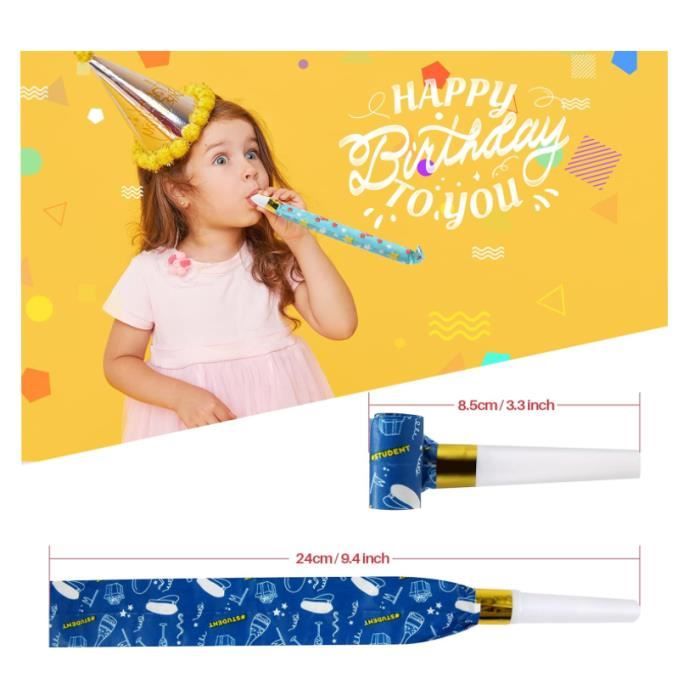 100 PCS Party Blowouts Trompettes Fête - Souffleurs Bruiteurs Éruption Anniversaire Mariage - Couleurs Vives Pour Enfants Et Adultes