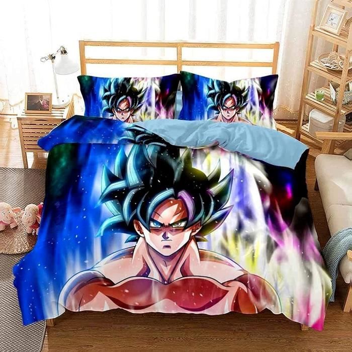 Parure De Lit Double Dragon Ball Z Aymax - Housse Couette 240x220cm + 2 Taies 65x65cm - Polycoton