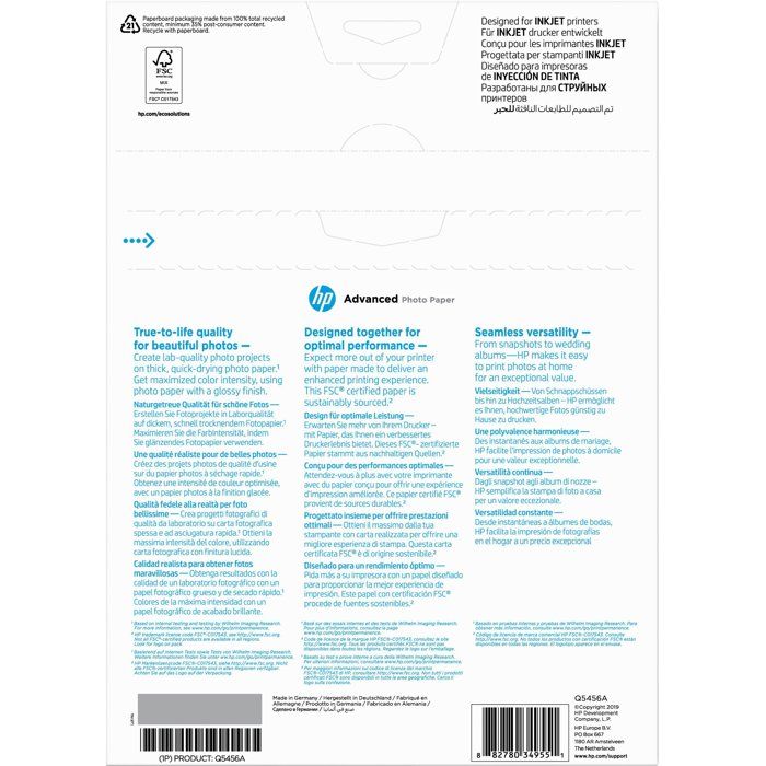 Papier Photo Brillant Ultra Premium Pour Imprimante HP – Format 8,5 X 11 Pouces (50 Feuilles)