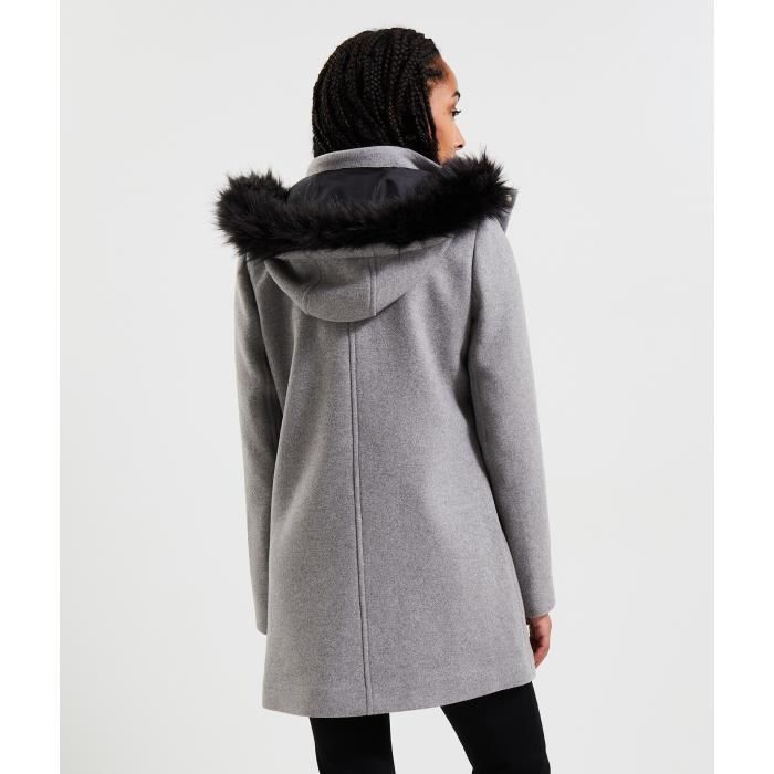 Duffle coat femme gris best sale