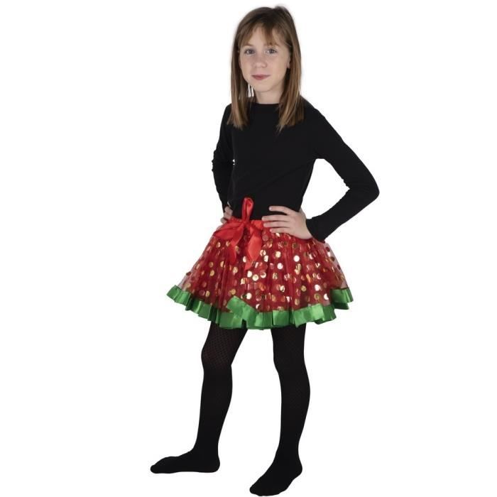 Tutu en tulle rouge de No l enfant avec d coration pois PTIT