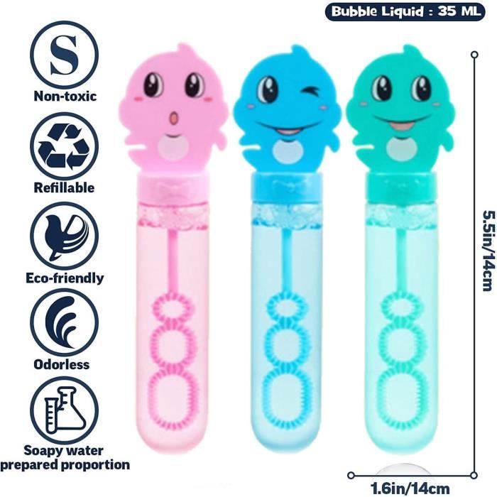Baguette à Bulles Miniature Lot De 24 Mini Baguettes à Bulles Licorne - Pour Enfants, Fêtes, Mariages - Avec Liquide Inclus Mini Bulles De Savon Licorne