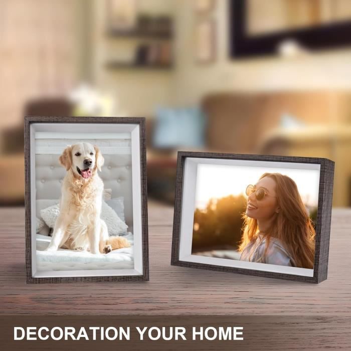 Cadre Photo Double 10x15cm Pliable En Bois - Cadre Collage 2 Photos Pour Famille Et Décoration