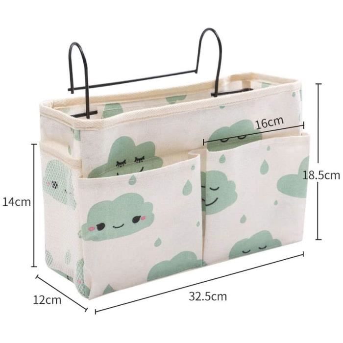 Pochette De Rangement Pour Literie - Noir, 33x23,5 Cm, Organisateur Lit De Chevet, Neuf