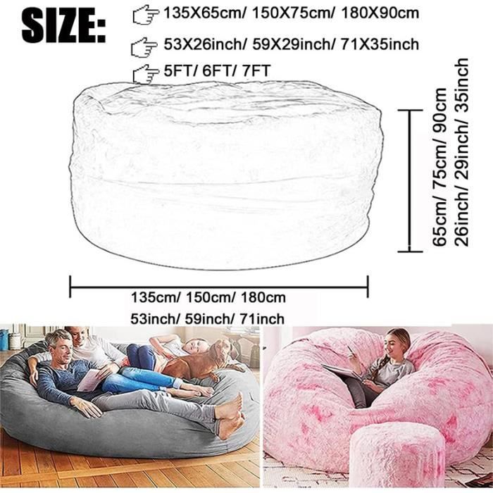 Housse Extensible Pour Pouf Rond - Tissu Antidérapant Et Lavable - Diam. 25-33 Cm, H. 30-36 Cm - Déco Salon - 10