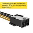 Adaptateur pour câbles d'alimentation PCIe 6 broches à 8 broches, pack de 2 adaptateurs d'alimentation 6 broches 8 broches (6+2) pou-2