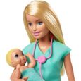 Poupées mannequins et accessoires Barbie Métiers coffret poupée Pédiatre blonde avec cabinet médical, deux bébés et acce 258636-2