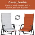 Set de 6 Coussins de chaise avec dossier et attaches Galette Coussin Fauteuil Gris/Terracotta Jardin Maison Intérieur Extérieur-2