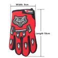 Gants de moto d'été à doigts complets pour enfants Rouge-2