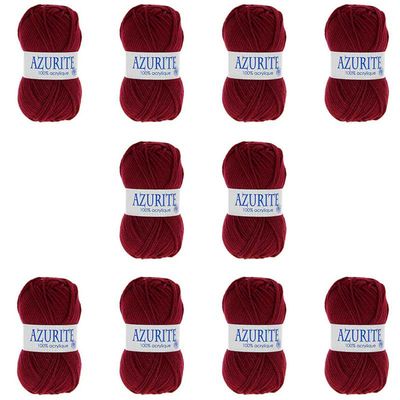 Lot 5 Pelotes Fil Tricot Coton Recyclé 100g – Rouge Écarlate, Vegan, Oeko-Tex, Idéal Pulls, Écharpes, Amigurumi, Aiguilles 5 Mm