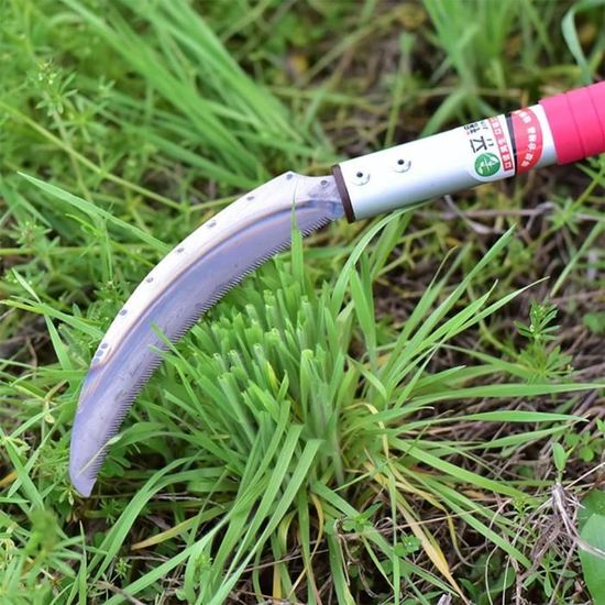 Faucille Japonaise Manuelle - Lame 18 Cm Acier Chromax, Manche 36 Cm, Pour Herbe Dure, Roseaux, Désherbage - 9