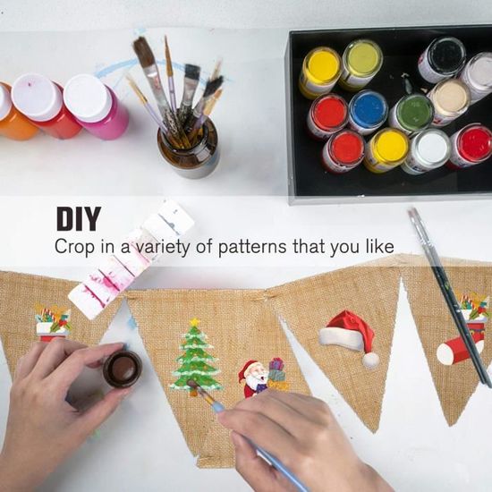 Guirlande Fanions Toile De Jute – 48 Fanions Vintage – Pour Extérieur/intérieur, Mariage, Jardin – Bleu