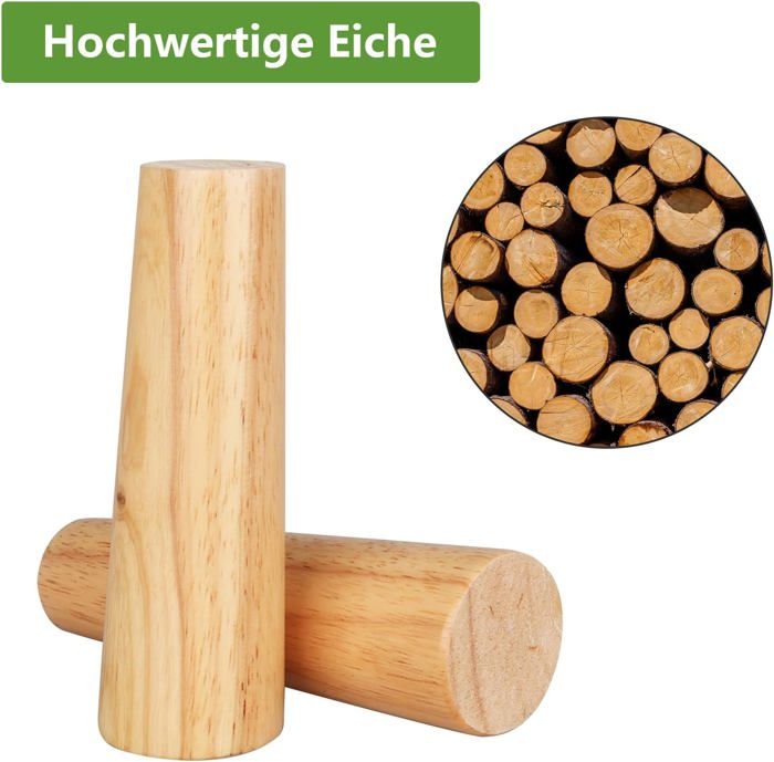 Lot De 4 Pieds De Meuble En Bois Blanc – 15x5 Cm, Neufs, Standard