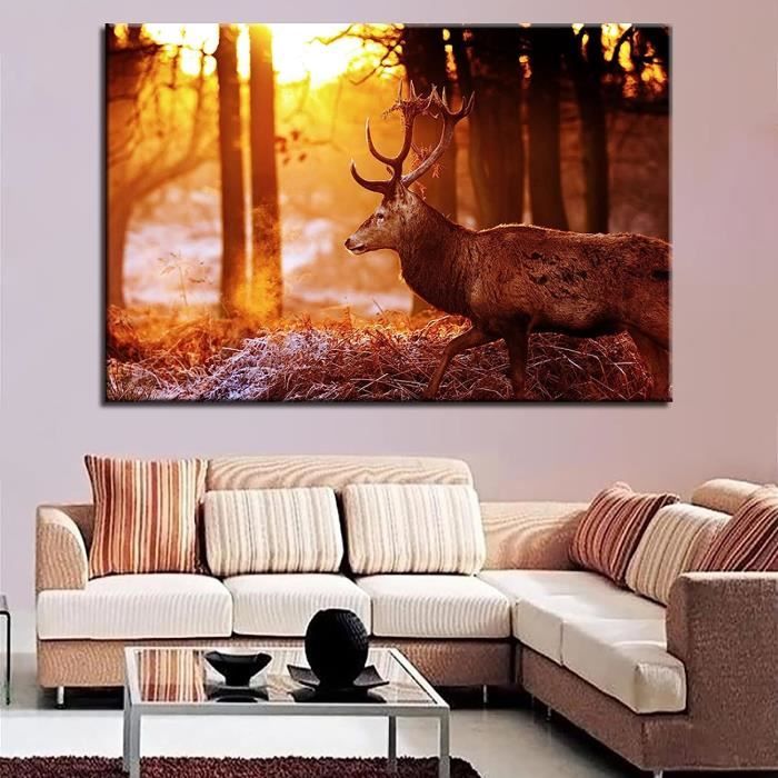FrameYourWall® - Cadre photo avec affiche 60x90 - Cerf - Animaux