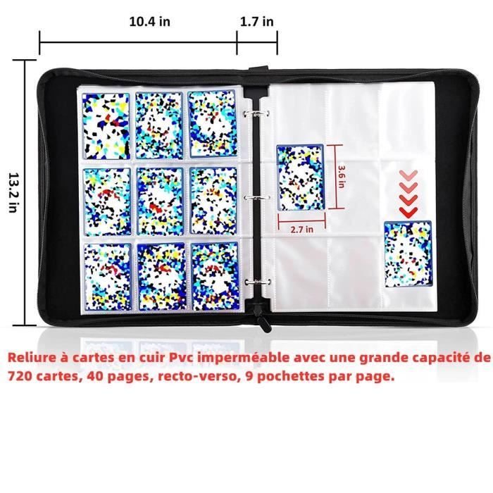Classeur Carte Cahier compatible avec 720 Cartes - KENLUMO - Noir - 40  pages - 18 poches par page - Cdiscount Jeux - Jouets