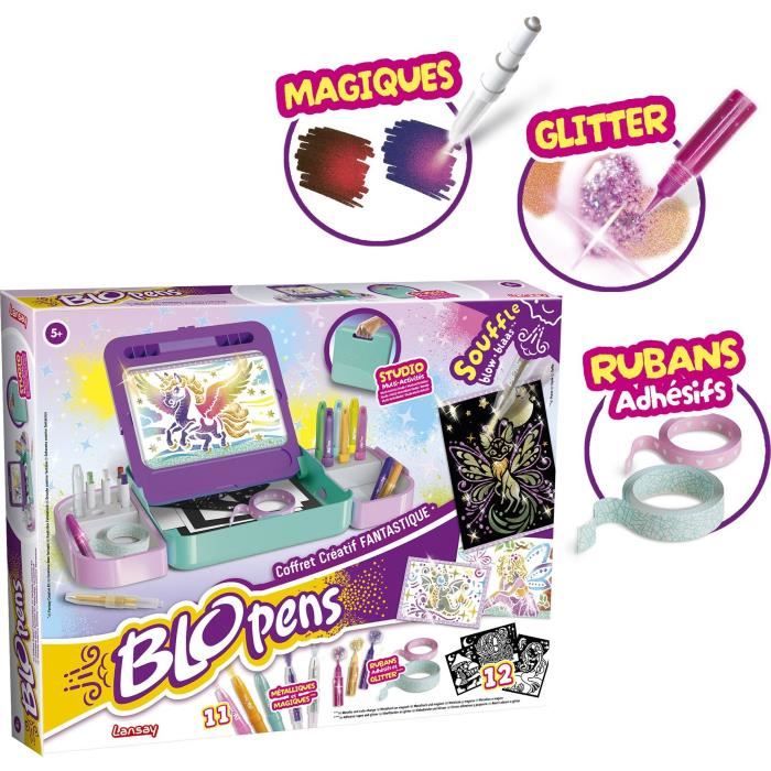 Blopens Centre D'Activités Féériques - Kit Aérographe Avec Pochoirs Contes De Fées - Dès 5 Ans