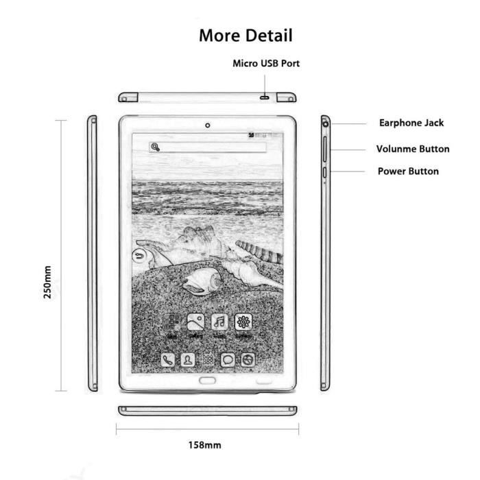 10,1 pouces tablette tactile 4Go + 64Go double2