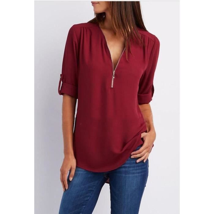 Chemisier zippé femme deals