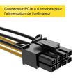 Adaptateur pour câbles d'alimentation PCIe 6 broches à 8 broches, pack de 2 adaptateurs d'alimentation 6 broches 8 broches (6+2) pou-3