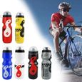 Bouteille d'eau à vélo 650ML et porte bouteille d'eau, Porte-Bidons Vélo Cyclisme Bicyclette Support Bouteille Bottle (noir + rouge)-3