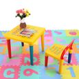 Table et Chaise Enfant ABC Lettres de l'alphabet Table Enfant avec 1 Chaise Meuble en Plastique pour Enfants Pratique Table et Chais-3