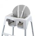 Housse d'assise pour chaise haute bébé enfant gamme Délice - Gris uni - Monsieur Bébé-3