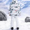 TD® Ensemble de combinaison de ski pour enfants hiver coupe-vent éclaboussures d'eau chaud vêtements de ski épaissi taille:L-3