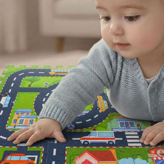 LittleTom Tapis de Jeu Doux pour Bébé Dalles Puzzle en Mousse Enfants Lettres